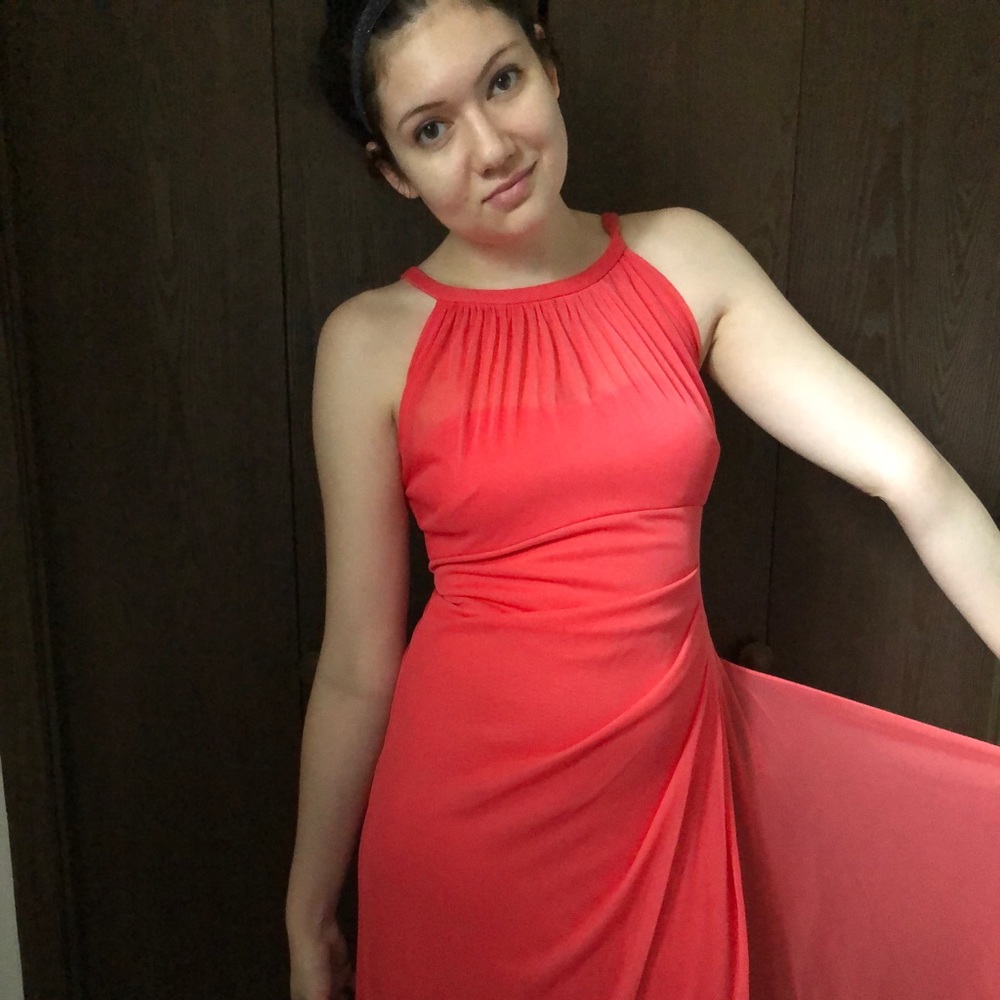 David’s Bridal Coral Bridesmaid/Prom/Formal Dress